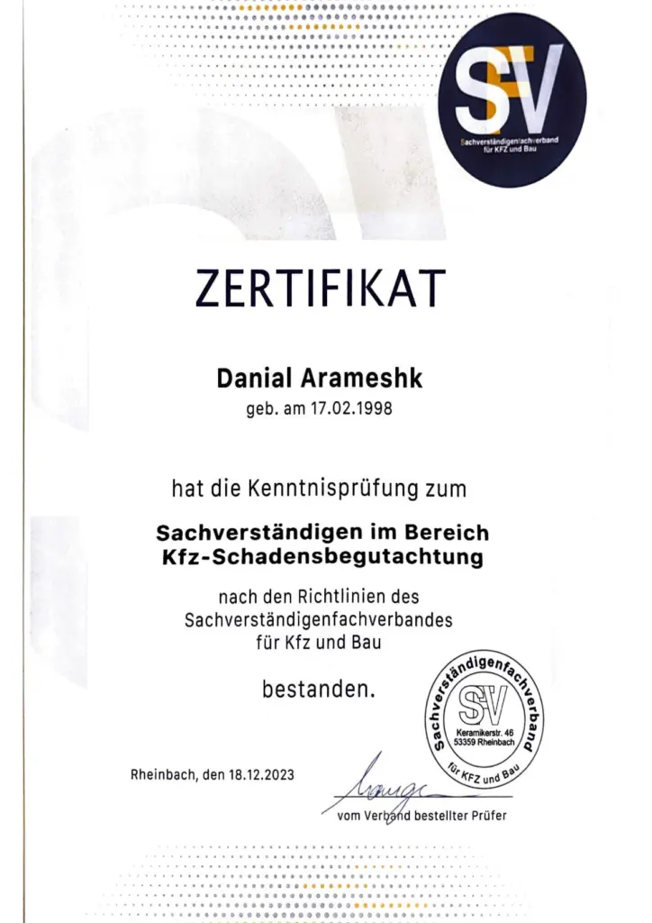 unfallteam Zertifikat